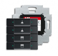 ABB 6127/01-885-500 Сенсор 4-клавишный с коплером в комплекте, чёрный бархат, цвет: Чёрный, оттенок: Бархат