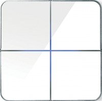 Basalte 204-04-BAS Лицевая панель 4-клавишная, Enzo White Glass