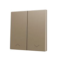 Zennio ZS70CSOFT22SHC ZS70, Крышка для двух кнопок KNX Soft 70x70 мм, Наклон вниз, Значок затвора, Шампанское