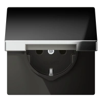 Jung GCR 1520 KIKL SCHUKO®-розетка, 16 A 250 В ~, Safety Plus, Откидная крышка, Серия LS, хром