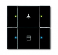 ABB 6126/02-885-500 Сенсор 2/4-клавишный, чёрный бархат, цвет: Чёрный, оттенок: Бархат