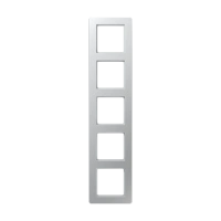 Jung AF 585 BF AL Рамка 5-ная, вертикальный и горизонтальный монтаж, Лакированный термопласт, ПОТОК, алюминий