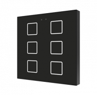 Zennio ZVIF6VTA Выключатель сенсорный KNX Flat 6, версия vT, 6-кнопочный, LED индикация, 2хAI/DI, цвет: черный