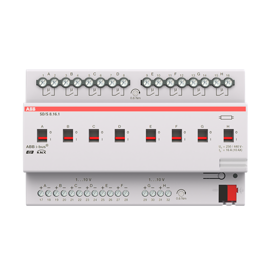 ABB SD/S 8.16.1 SD/S8.16.1 Актуатор переключателя/регулятора, 8-канальный, 16 А, MDRC