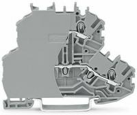 Wago 2000-2202/099-000 2-уровн. клемма, 0,14 - 1 (1,5) мм2, серая N/L, с пластиной