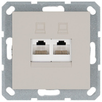 Jasmart Electric G6106T Интернет-розетка RJ45 двойная с накладкой, цвет Тауп, G6106T