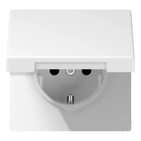 Jung LS 1520 KIKL WW SCHUKO®-розетка, 16 A 250 В ~, с дополнительной защитой,, Откидная крышка, duroplastic, Серия LS, белый
