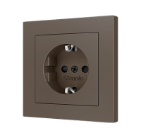 Zennio ZS55CSCSM Накладка на розетку Schuko 55x55, мокко