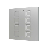 Zennio ZVITR8S Tecla RGB 8. PC-ABS Емкостный сенсорный переключатель с RGB-подсветкой, 8 кнопок, серебряный