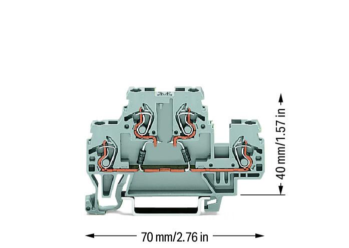 Wago 870-542/281-487 Двухуровневая клемма с диодом С 2 диодами 1N4007