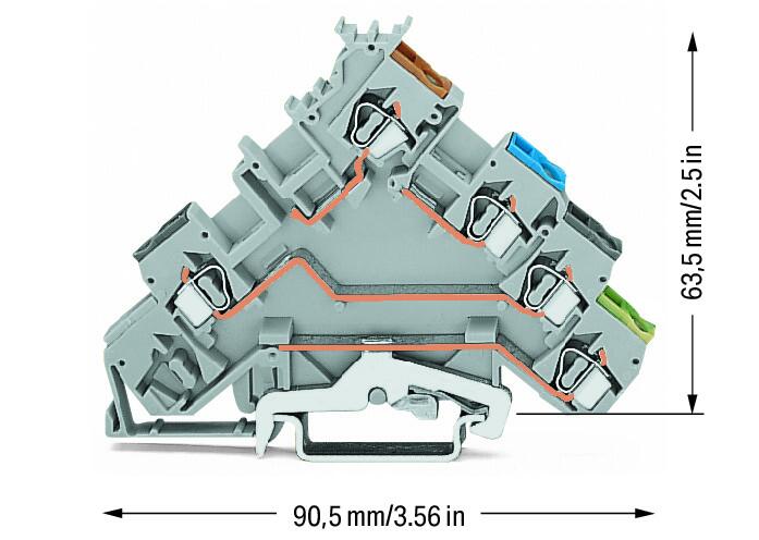 Wago 280-570 Клемма для датчиков, серая