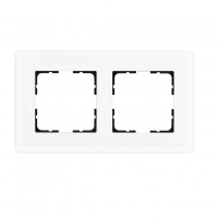 Jasmart Electric G1002GW-RM Стеклянная матовая закругленная рамка 2 пост , цвет белый, G1002GW-RM