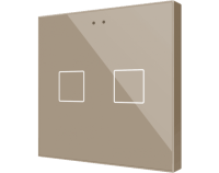 Zennio ZVIFR2C Flat RGB 2. Емкостный сенсорный переключатель с RGB-подсветкой Flat RGB, 2 кнопки, шампань