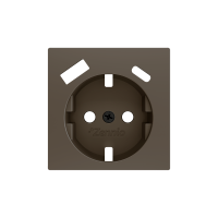 Zennio ZS55CSC2USM ZS55, Крышка для розетки Schuko с разъемами USB C и A 55x55 мм, Мокко