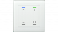 MDT BE-GTL2TW.B1 Выключатель сенсорный KNX Glass Push Button II Lite 2-кнопочный, c символами  I/O, термодатчик