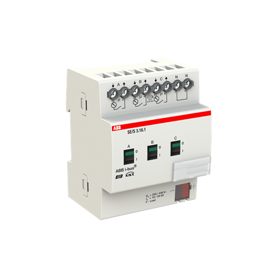 ABB SE/S 3.16.1 SE/S3.16.1 Актуатор энергии, 3-канальный, 16/20 А, MDRC