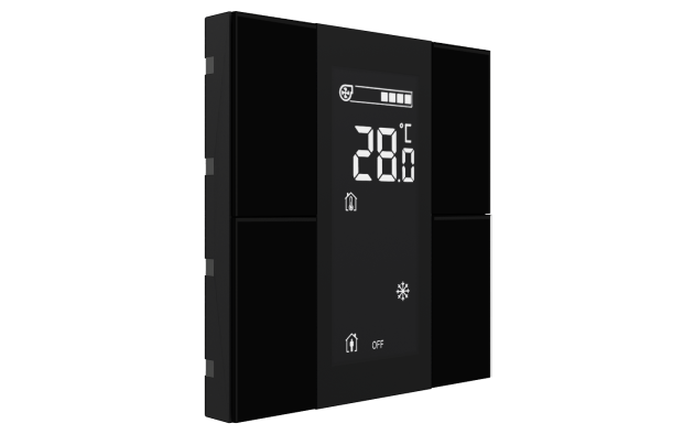 Interra ITR340-1431 iSwitch+ - 4-кнопочный KNX контроллер с ЖК-дисплеем, плексиглас, черный