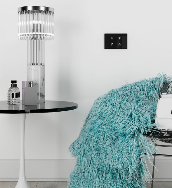 Zennio ZVIFXLX6A Flat XL X6. Стеклянный сенсорный выключатель - 6 кнопки, цвет: антрацит