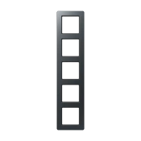 Jung AF 585 BF ANM Рамка 5-ная, вертикальный и горизонтальный монтаж, Лакированный термопласт, ПОТОК, матовый антрацит