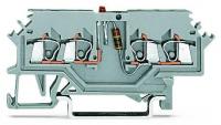 Wago 279-624/281-413 4-пров. клемма со светодиодом, 0,08 - 1,5 мм2, 24V