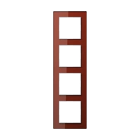 Jung AC 584 GL RT Стеклянная рамка 4-ная, вертикальный и горизонтальный монтаж, Glass, A CREATION, красный