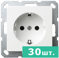 Jasmart Electric G5501W-30 Розетка SHUKO© с защитными шторками 16A 250V~ 2P+T, цвет белый глянцевый,  JASMART, набор, 30 шт.
