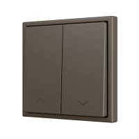 Zennio ZS702PB2SHM ZS70, Двойная мягкая кнопка для 2 бинарных входов 70x70 мм – Значок затвора, Мокко