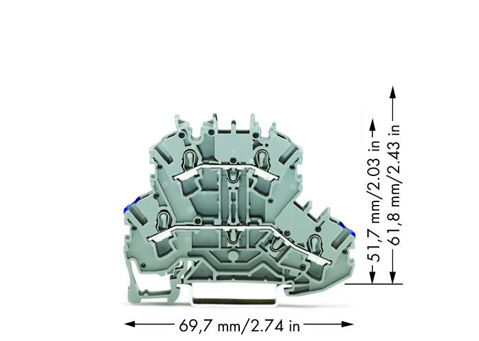 Wago 2002-2202 2-уровн. клемма, 0,25 - 2,5 (4) мм2, серая, N / L