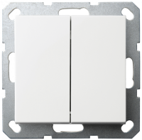 Jasmart Electric G3014W Перекрестный выключатель 2х клавишный 10А, 250В, цвет белый глянцевый, G3014W
