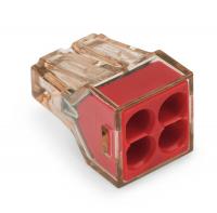 Wago 773-604 4-проводная клемма, d: 1,5-4,0 мм2, прозрачный корпус