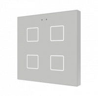 Zennio ZVIF4V2S Выключатель сенсорный KNX Flat 4 V2, 4-кнопочный, LED индикация, цвет: Серебряный