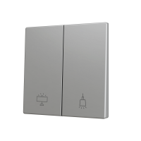 Zennio ZS70CSOFT22SC ZS70, Накладка для кнопки Double KNX Soft 70x70 мм, Наклон вниз, Серебристый, На заказ