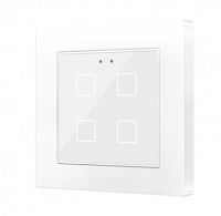 Zennio ZVIF55X4V2GW Емкостный сенсорный выключатель с подсветкой (55 x 55 мм) Flat 55 X4v2, 4-кнопочный, цвет: белый, оттенок: глянцевый
