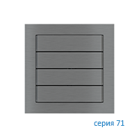 Ekinex EK-T4R-GBS Клавиша "71" прямоугольная горизонтальная, 4 шт, отделка - матовый титан