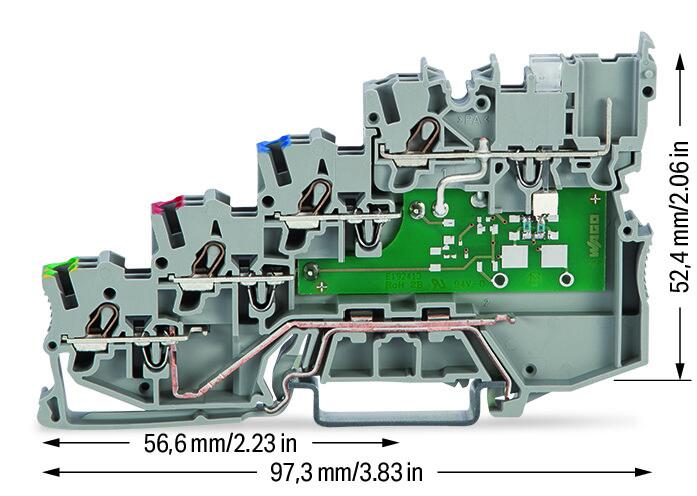 Wago 2020-5417/1102-950 Клемма 4-пр. датчика,  мм2, PNP, серая