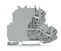 Wago 2000-2201/099-000 2-уровн. клемма, 0,14 - 1 (1,5) мм2, серая L/L, с пластиной