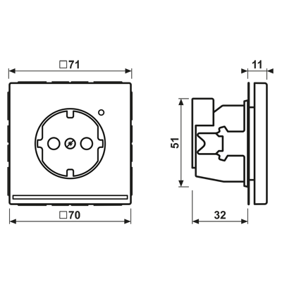 Jung LS 1520 LG SCHUKO®-розетка, 16 A 250 В ~, duroplastic, Серия LS, светло-серый