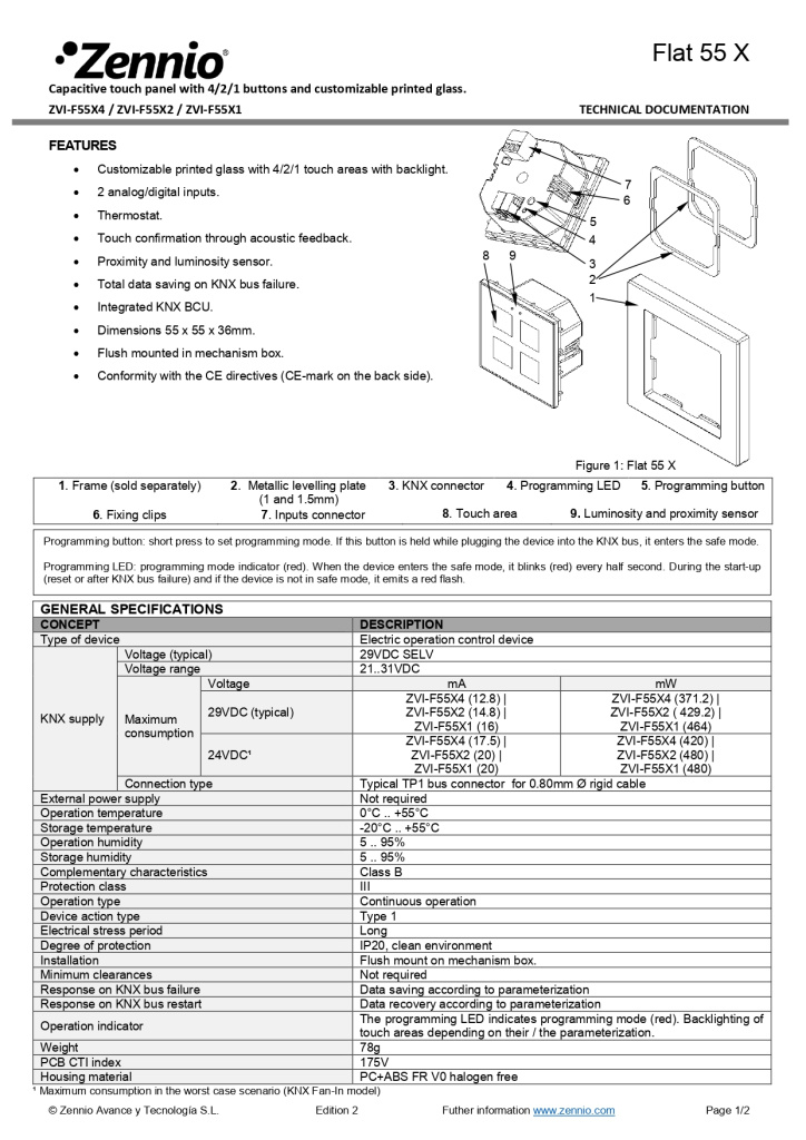 Flat 55 Выключатель KNX сенсорный с подсветкой, ZVI-F55X1_page-0001.jpg Flat 55 Выключатель KNX сенсорный с подсветкой, ZVI-F55X1_page-0001.jpg