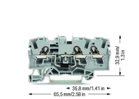 Wago 2004-1311/1000-400 3-пров. клемма с диодом, 0,5 - 4 (6) мм2, 1N5408