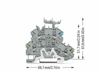 Wago 2000-2247 2-Уровн. Клемма, 0,14 - 1 (1,5) мм2, серая