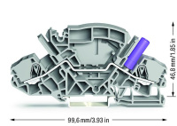 Wago 2007-8801/045-000 2-пров. клеммник с размыкателем, 0,5 - 6 (10) мм2, серый
