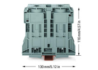 Wago 285-1185 2-пров. проходная клемма, 50 - 185 мм2, серая