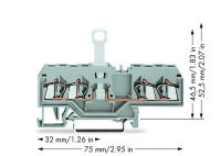 Wago 280-685 4-пров. клеммник с размыкателем, втычной, 0,08 - 2,5 мм2, серый