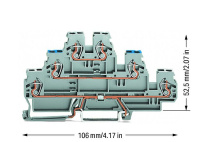 Wago 870-558 3-уровн. клемма, 0,08 - 2,5 (4) мм2, серая, L/L/PE