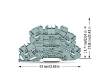 Wago 2002-2601 2-уровн. клемма, 0,25 - 2,5 (4) мм2, серая, L/L, профильн.