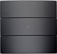 Berker 75163092 Клавишный сенсор B.IQ, 3-канальный, стекло, цвет: Чёрный