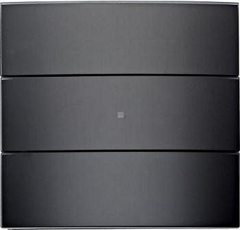 Berker 75163092 Клавишный сенсор B.IQ, 3-канальный, стекло, цвет: Чёрный