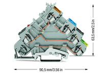 Wago 280-570/281-434 Клемма для датчиков, PNP, красный светодиод, серая