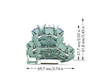 Wago 2002-2203 2-уровн. клемма, 0,25 - 2,5 (4) мм2, серая, L / N
