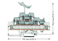 Wago 280-548 3-уровн. клемма, 0,08 - 2,5 мм2, белая/серая, L/L/Shield